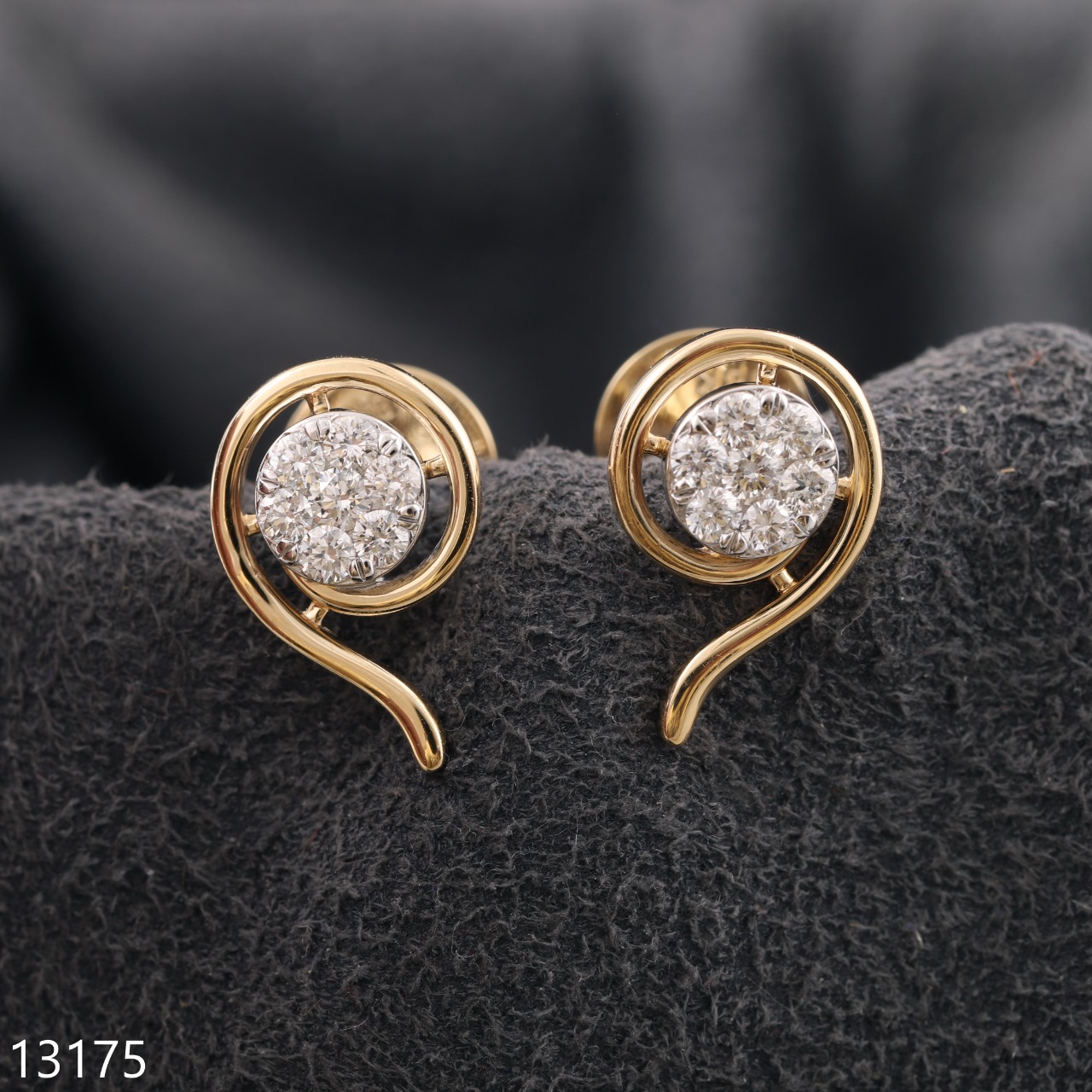 Hisano Round Diamond Stud Earrings